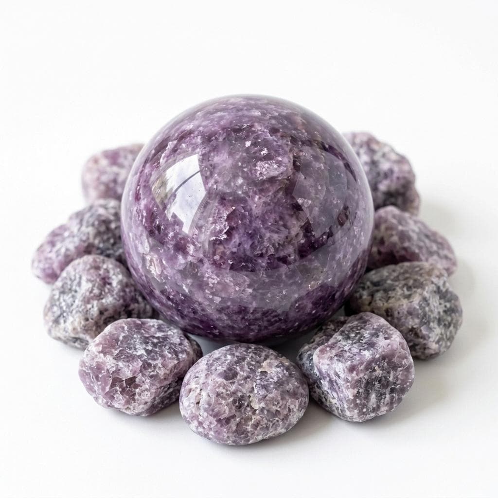 Lepidolite rough stone — view 4